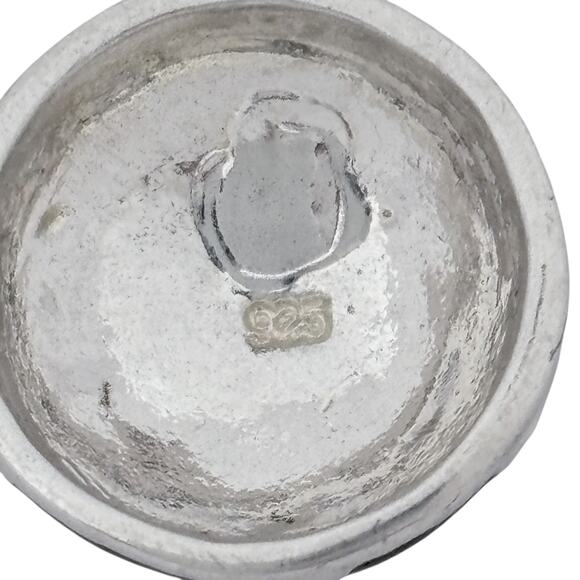 Estate Sterling Silver 925 Enamel Soccer Ball Pendant - Picture 5 of 9